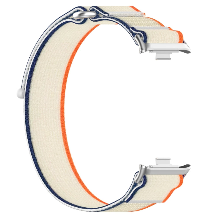 For Redmi Watch 5 / Watch 5 eSIM Nylon Woven Hook and Loop Fastener Watch Band(Orange+Beige) by bashfashion
