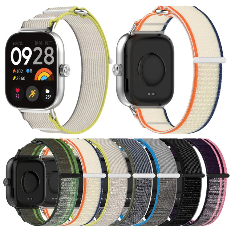 For Redmi Watch 5 / Watch 5 eSIM Nylon Woven Hook and Loop Fastener Watch Band(Orange+Beige) by bashfashion