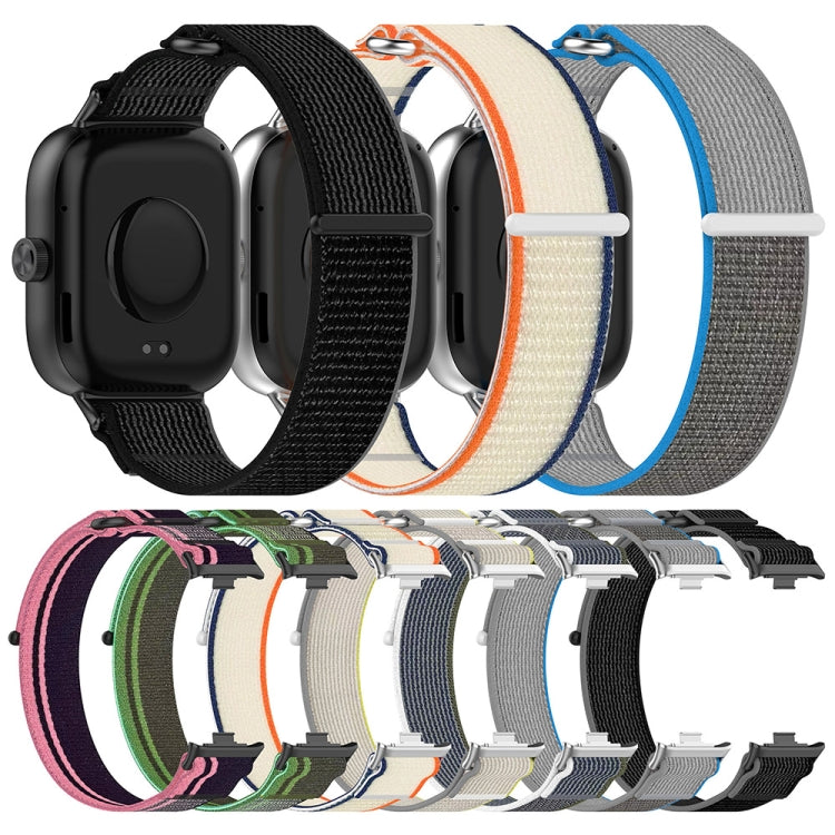 For Redmi Watch 5 / Watch 5 eSIM Nylon Woven Hook and Loop Fastener Watch Band(Orange+Beige) by bashfashion