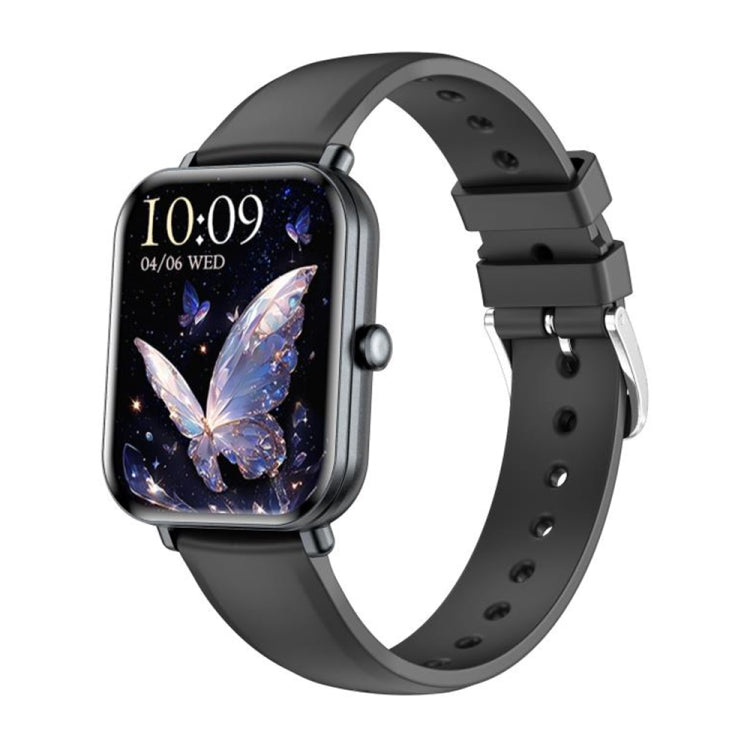 KM66 1.75 inch Color Screen Smart Watch Silicone Strap, Support Bluetooth Call(Black) by bashfashion