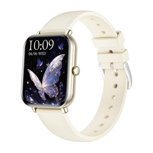 KM66 1.75 inch Color Screen Smart Watch Silicone Strap, Support Bluetooth Call(White) by bashfashion