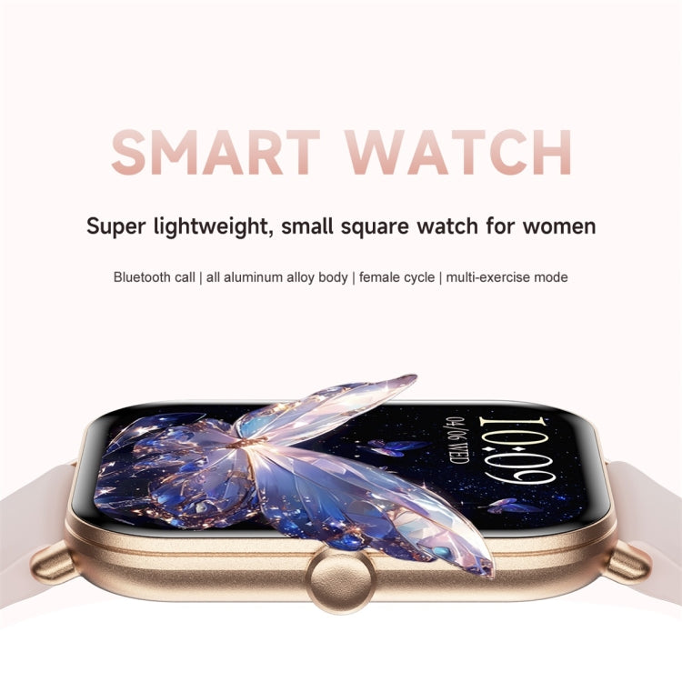 KM66 1.75 inch Color Screen Smart Watch Silicone Strap, Support Bluetooth Call(Gold) by bashfashion