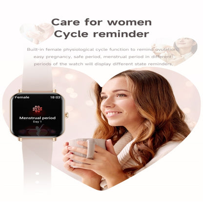 KM66 1.75 inch Color Screen Smart Watch Silicone Strap, Support Bluetooth Call(Pink) by bashfashion