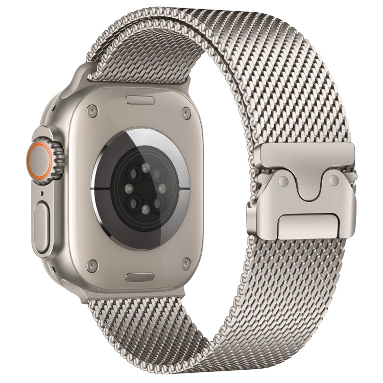 For Apple Watch 42mm / 41mm / 40mm / 38mm Umbrella Buckle Think Milanese Plate Stainless Steel Paracord Buckle Watch Band(Starlight) by bashfashion