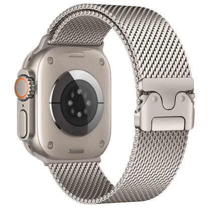 For Apple Watch 46mm / 49mm / 45mm / 44mm Umbrella Buckle Think Milanese Plate Stainless Steel Paracord Buckle Watch Band(Starlight) by bashfashion