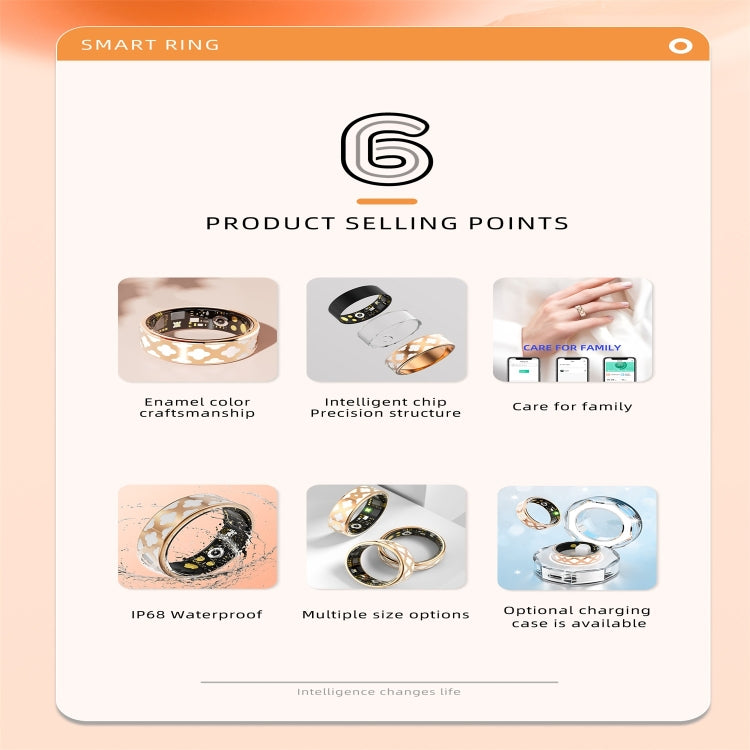 R10M SIZE 8 Smart Ring, Support Heart Rate / Blood Oxygen / Sleep Monitoring / Multiple Sports Modes(Rose Gold) by bashfashion