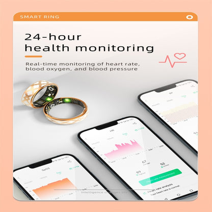 R10M SIZE 12 Smart Ring, Support Heart Rate / Blood Oxygen / Sleep Monitoring / Multiple Sports Modes(Rose Gold) by bashfashion