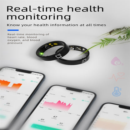 R20 SIZE 14 Smart Ring, Support Heart Rate / Blood Oxygen / Sleep Monitoring / Multiple Sports Modes(Black) by bashfashion