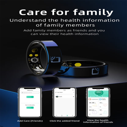 R20 SIZE 14 Smart Ring, Support Heart Rate / Blood Oxygen / Sleep Monitoring / Multiple Sports Modes(Black) by bashfashion
