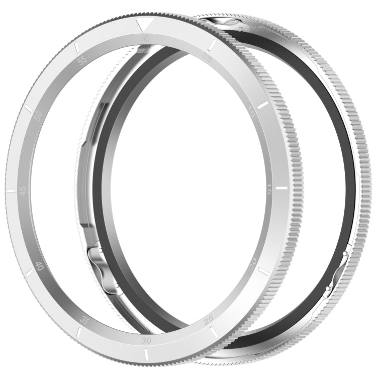 For Xiaomi Watch S4 Tempered Glass Film Hybrid Stainless Steel Watch Protective Ring(Scale Silver) by bashfashion