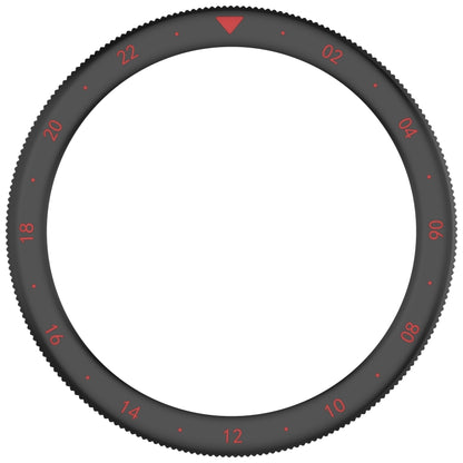 For Xiaomi Watch S4 Tempered Glass Film Hybrid Stainless Steel Watch Protective Ring(Black Red) by bashfashion