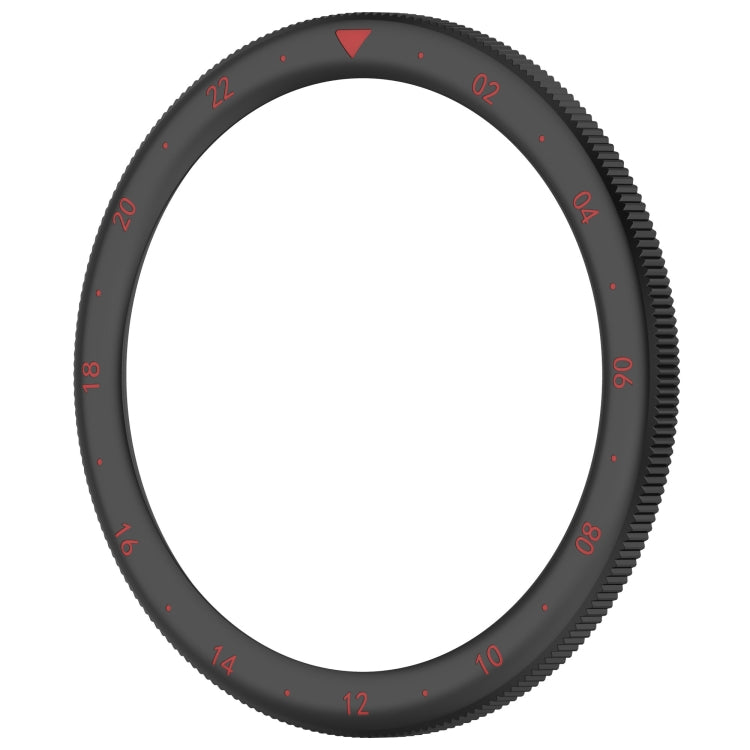 For Xiaomi Watch S4 Tempered Glass Film Hybrid Stainless Steel Watch Protective Ring(Black Red) by bashfashion