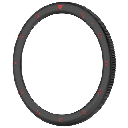 For Xiaomi Watch S4 Tempered Glass Film Hybrid Stainless Steel Watch Protective Ring(Black Red) by bashfashion