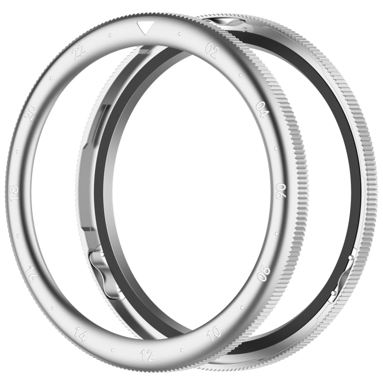 For Xiaomi Watch S4 Tempered Glass Film Hybrid Stainless Steel Watch Protective Ring(Silver White) by bashfashion