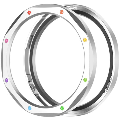 For Xiaomi Watch S4 Tempered Glass Film Hybrid Stainless Steel Watch Protective Ring(Silver Rainbow) by bashfashion