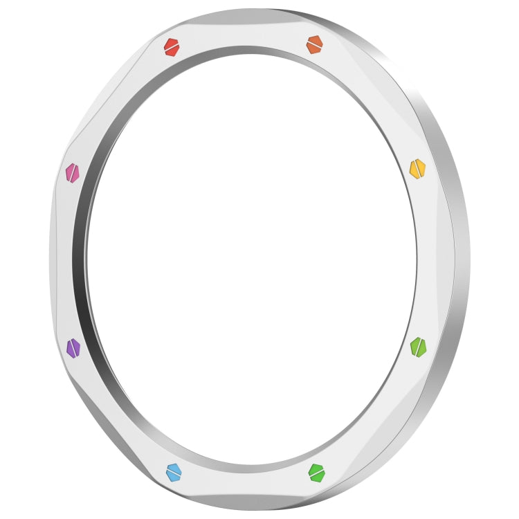 For Xiaomi Watch S4 Tempered Glass Film Hybrid Stainless Steel Watch Protective Ring(Silver Rainbow) by bashfashion