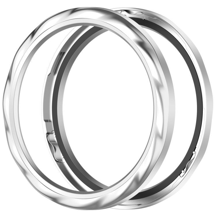 For Xiaomi Watch S4 Tempered Glass Film Hybrid Stainless Steel Watch Protective Ring(Silver Thread) by bashfashion