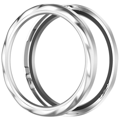 For Xiaomi Watch S4 Tempered Glass Film Hybrid Stainless Steel Watch Protective Ring(Silver Thread) by bashfashion