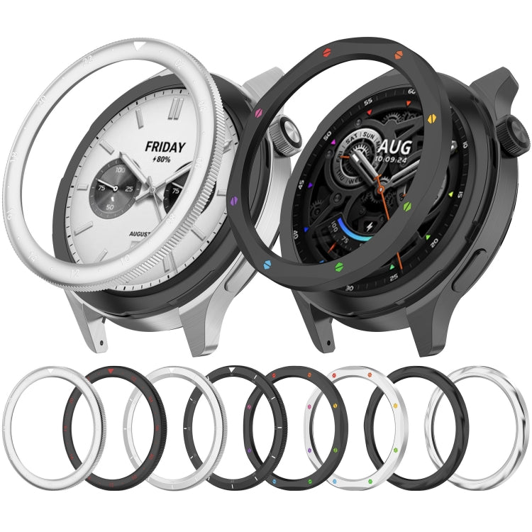 For Xiaomi Watch S4 Tempered Glass Film Hybrid Stainless Steel Watch Protective Ring(Silver White) by bashfashion