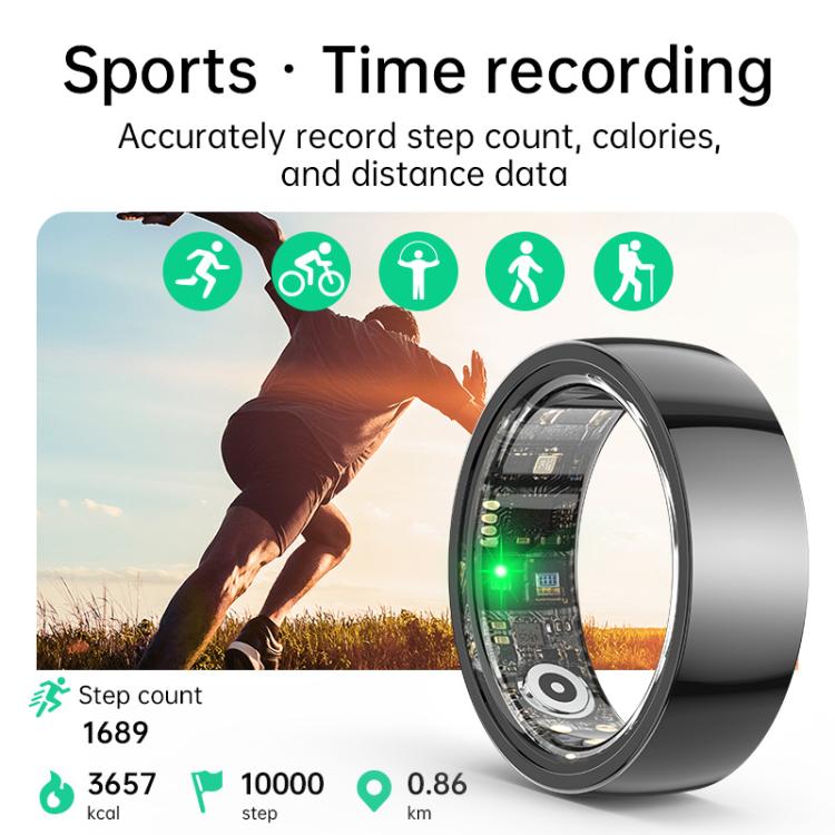 R1000 SIZE 12 Smart Ring, Support Heart Rate / Blood Oxygen / Sleep / Multiple Sports Modes(White) by bashfashion