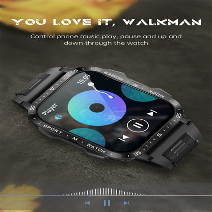 KT79 1.96 inch Color Screen Smart Watch, Support Bluetooth Call / Health Monitoring(Black Orange) by bashfashion