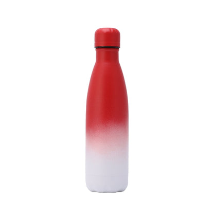 JUNSUNMAY 500ml Gradient Colored Coating 304 Stainless Steel Water Vacuum Bottle(Red White) by JUNSUNMAY