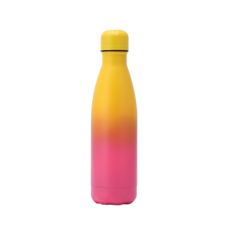 JUNSUNMAY 500ml Gradient Colored Coating 304 Stainless Steel Water Vacuum Bottle(Yellow Pink) by JUNSUNMAY