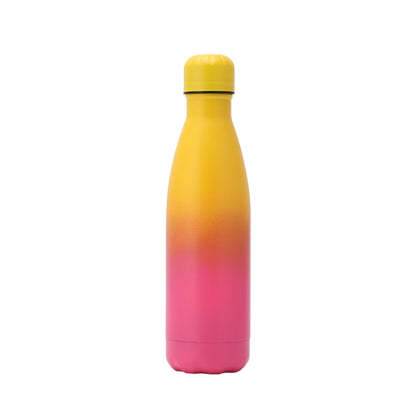 JUNSUNMAY 500ml Gradient Colored Coating 304 Stainless Steel Water Vacuum Bottle(Yellow Pink) by JUNSUNMAY