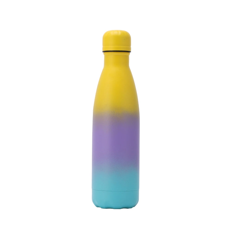 JUNSUNMAY 500ml Gradient Colored Coating 304 Stainless Steel Water Vacuum Bottle(Yellow Purple Blue) by JUNSUNMAY