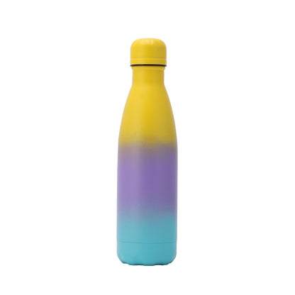 JUNSUNMAY 500ml Gradient Colored Coating 304 Stainless Steel Water Vacuum Bottle(Yellow Purple Blue) by JUNSUNMAY