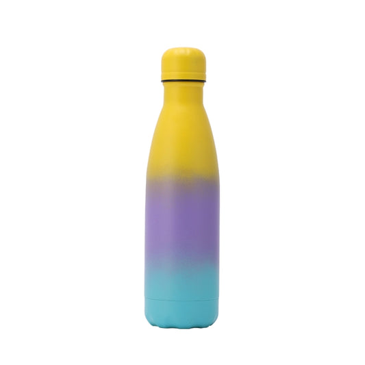 JUNSUNMAY 500ml Gradient Colored Coating 304 Stainless Steel Water Vacuum Bottle(Yellow Purple Blue) by JUNSUNMAY
