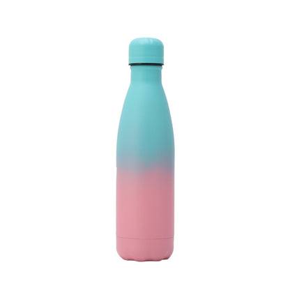 JUNSUNMAY 500ml Gradient Colored Coating 304 Stainless Steel Water Vacuum Bottle(Blue Pink) by JUNSUNMAY