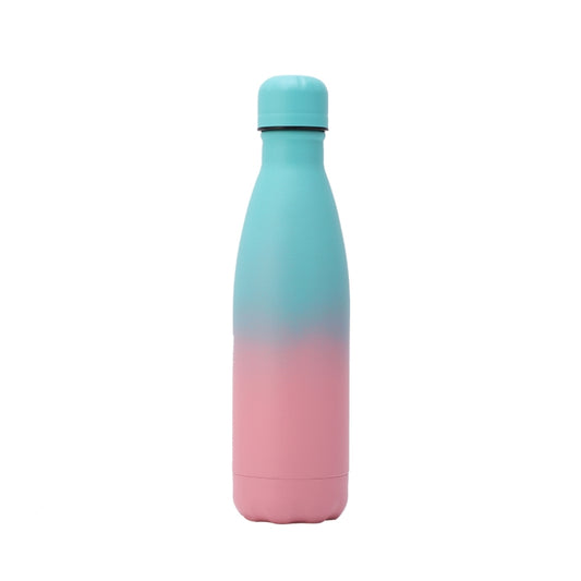 JUNSUNMAY 500ml Gradient Colored Coating 304 Stainless Steel Water Vacuum Bottle(Blue Pink) by JUNSUNMAY