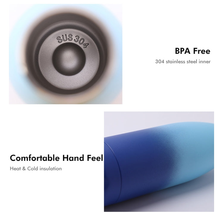 JUNSUNMAY 500ml Gradient Colored Coating 304 Stainless Steel Water Vacuum Bottle(Yellow Pink) by JUNSUNMAY