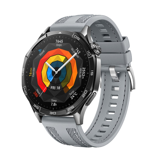For Huawei Watch GT 5 / GT 5 Pro 46mm Push Connector 22mm Hybrid Nylon Silicone Watch Band(Gray) by bashfashion