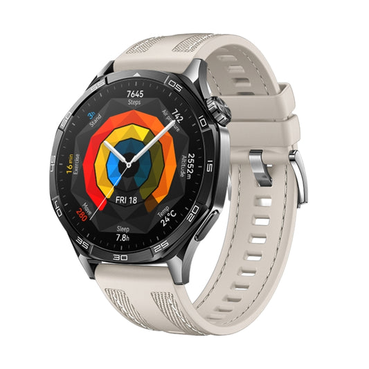 For Huawei Watch GT 5 / GT 5 Pro 46mm Push Connector 22mm Hybrid Nylon Silicone Watch Band(Starlight) by bashfashion
