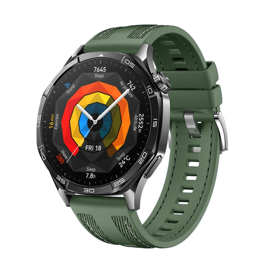 For Huawei Watch GT 5 / GT 5 Pro 46mm Push Connector 22mm Hybrid Nylon Silicone Watch Band(Spruce Green) by bashfashion
