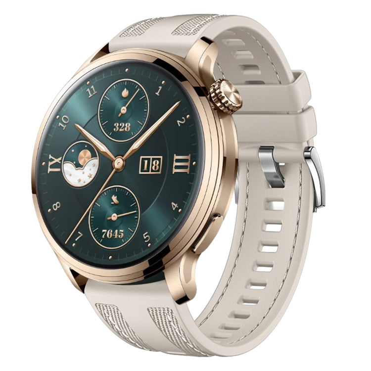 For Honor Watch 4 Pro Push Connector 22mm Hybrid Nylon Silicone Watch Band(Starlight) by bashfashion