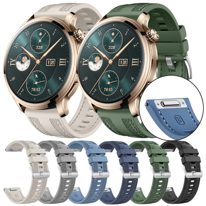 For Honor Watch 4 Pro Push Connector 22mm Hybrid Nylon Silicone Watch Band(Starlight) by bashfashion