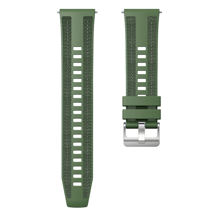 For Amazfit Bip 5 / GTR 4 Push Connector 22mm Hybrid Nylon Silicone Watch Band(Spruce Green) by bashfashion