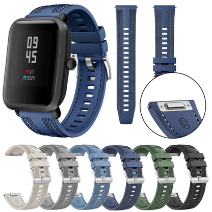 For Amazfit Bip 5 / GTR 4 Push Connector 22mm Hybrid Nylon Silicone Watch Band(Spruce Green) by bashfashion