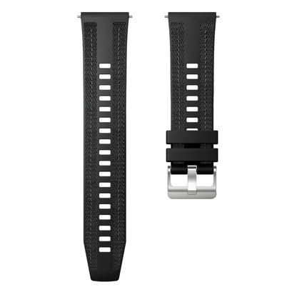 For Samsung Galaxy Watch 3 45mm Push Connector 22mm Hybrid Nylon Silicone Watch Band(Black) by bashfashion