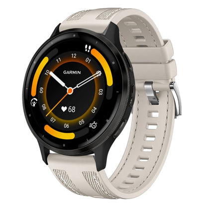 For Garmin Venu 3 Push Connector 22mm Hybrid Nylon Silicone Watch Band(Starlight) by bashfashion