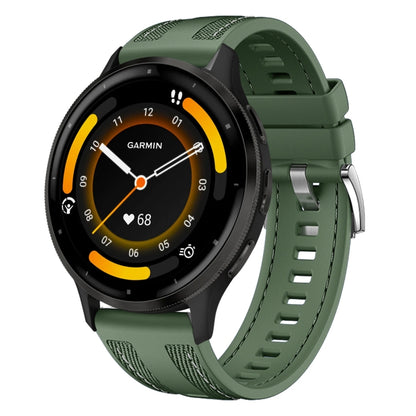 For Garmin Venu 3 Push Connector 22mm Hybrid Nylon Silicone Watch Band(Spruce Green) by bashfashion