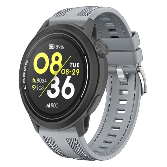 For COROS Pace 3 Push Connector 22mm Hybrid Nylon Silicone Watch Band(Gray) by bashfashion