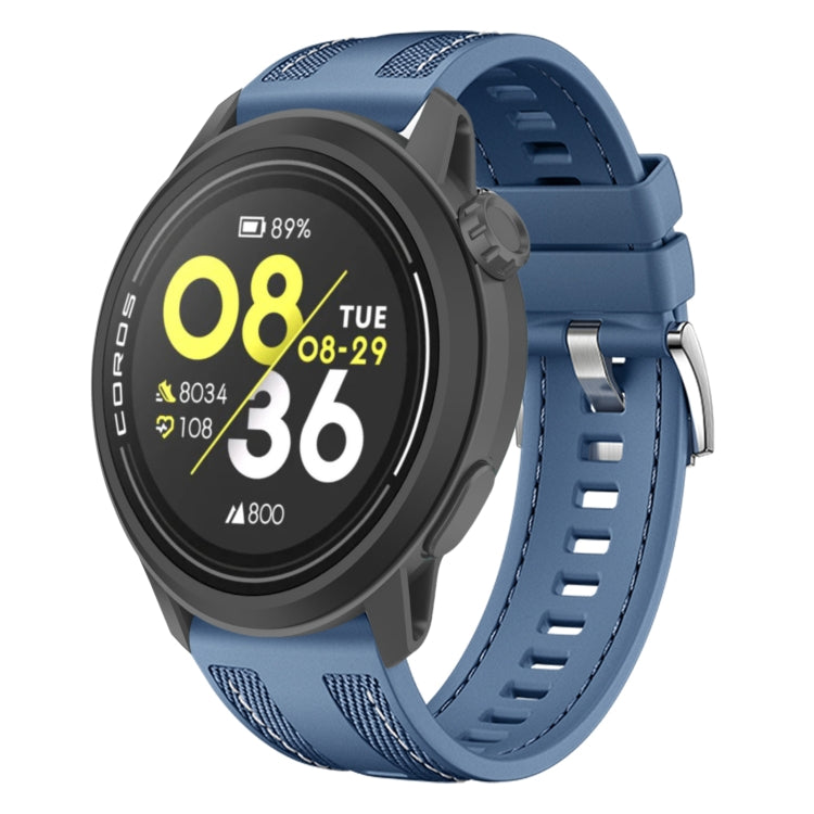 For COROS Pace 3 Push Connector 22mm Hybrid Nylon Silicone Watch Band(Light Blue) by bashfashion