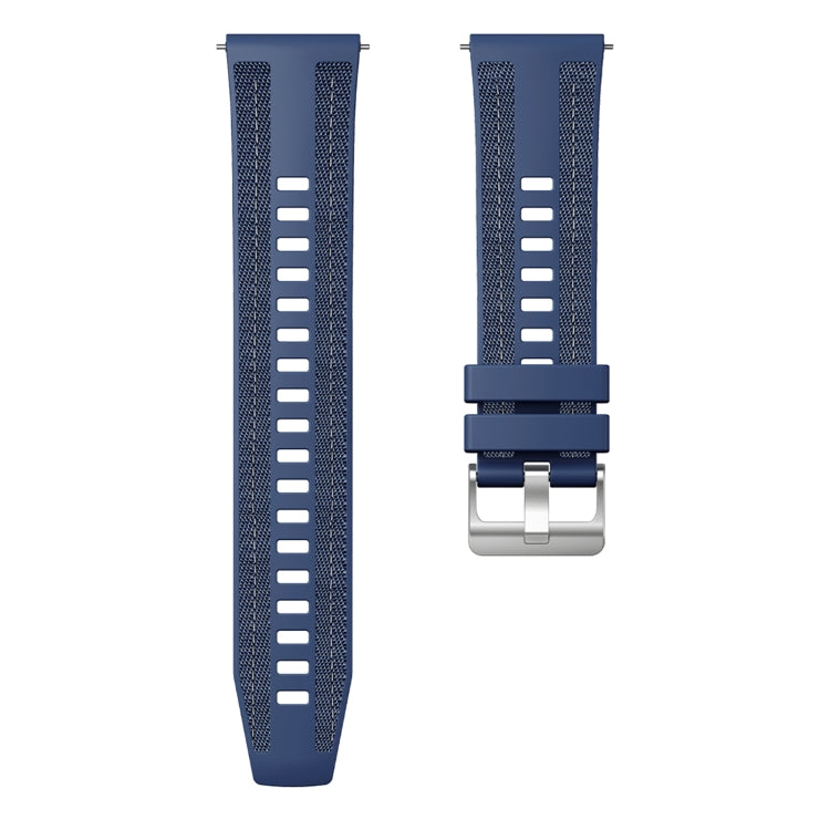 For COROS Pace 3 Push Connector 22mm Hybrid Nylon Silicone Watch Band(Dark Blue) by bashfashion