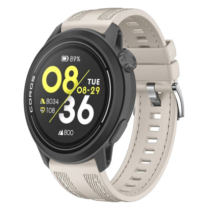 For COROS Pace 3 Push Connector 22mm Hybrid Nylon Silicone Watch Band(Starlight) by bashfashion