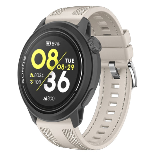 For COROS Pace 3 Push Connector 22mm Hybrid Nylon Silicone Watch Band(Starlight) by bashfashion