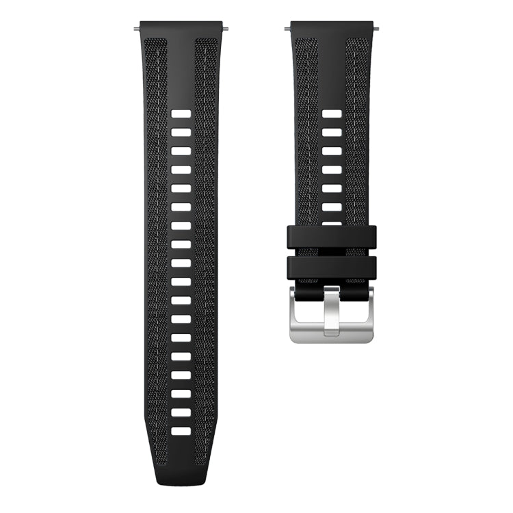 For Redmi Watch 5 Active / Watch 5 Lite Push Connector 22mm Hybrid Nylon Silicone Watch Band(Black) by bashfashion